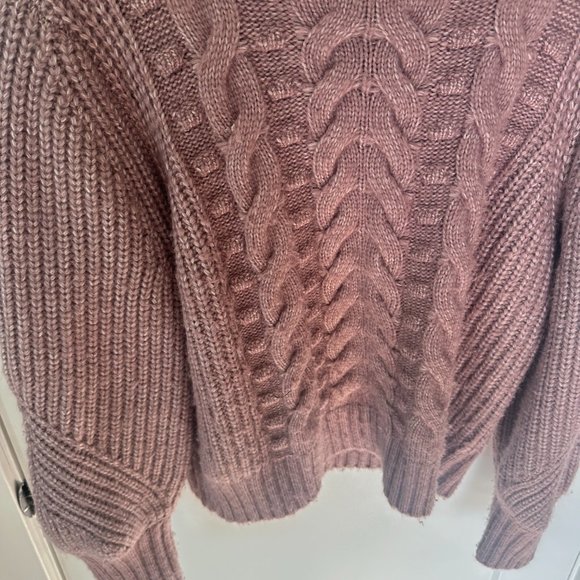 A New Day Women’s Mauve Pink Cable Knit Mock Neck Sweater - Size Medium - Picture 2 of 5